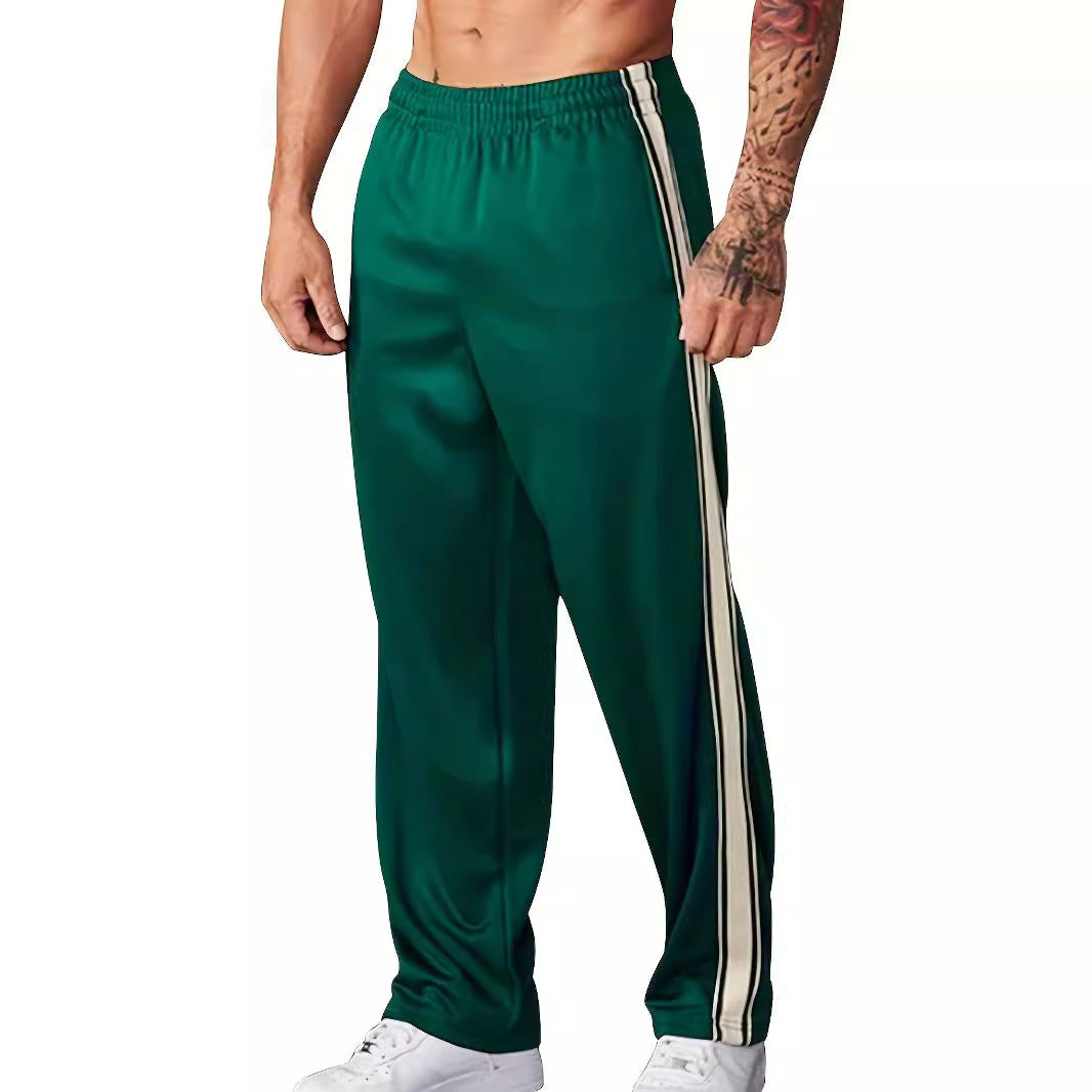 Men's Sporty Casual Pants with Side Stripe Skorter
