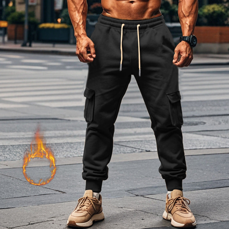 Men's Sporty Cargo Jogging Pants with Elastic Waistband and Practical Pockets Skorter