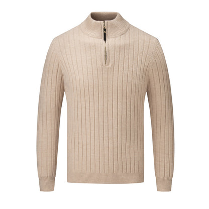 Men's sweater with modern stand-up collar and complementary zipper Skorter