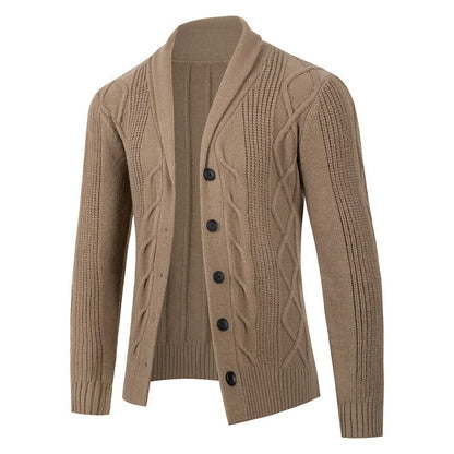 Men's cardigan with modern cable patterns and comfortable fit Skorter
