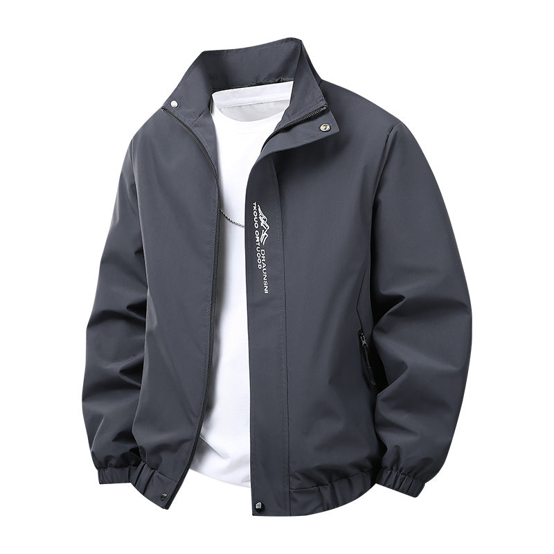 Men's Breathable Transitional Jacket with Adjustable Collar and Practical Pockets Skorter