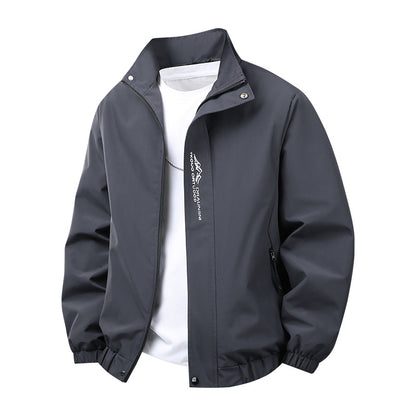 Men's Breathable Transitional Jacket with Adjustable Collar and Practical Pockets Skorter