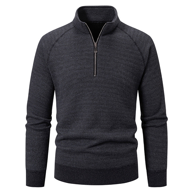 Men's turtleneck sweater with modern zipper and textured design Skorter