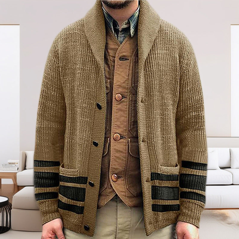 Men's cardigan with modern waffle pattern and practical pockets Skorter