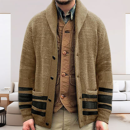 Men's cardigan with modern waffle pattern and practical pockets Skorter