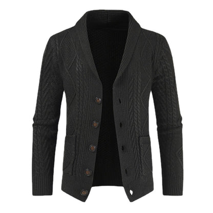 Men's cardigan with modern cable pattern and stylish shawl collar Skorter