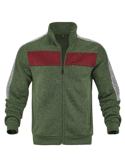 Men's sporty fleece jacket with high collar and reflective accents Skorter