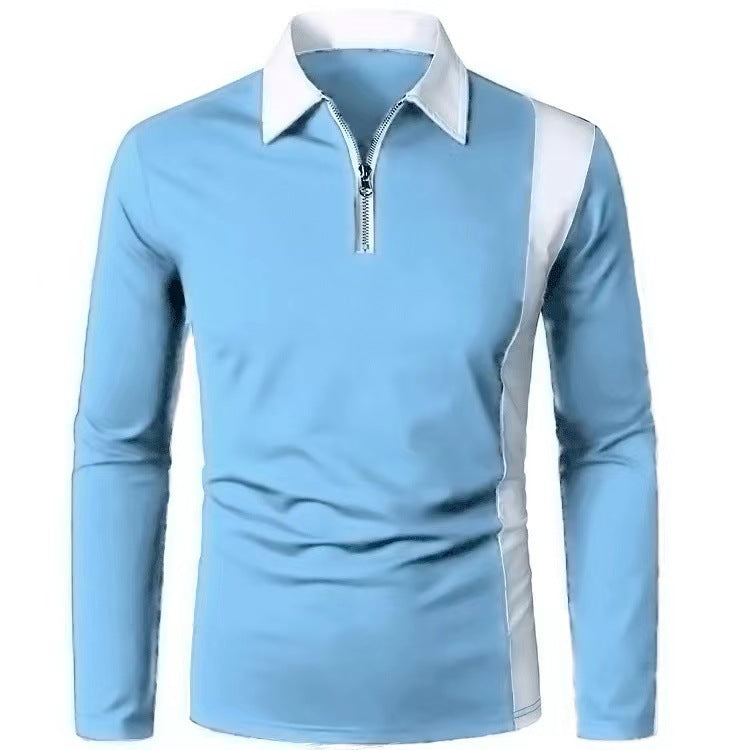 Men's sporty long-sleeve shirt with modern zipper and stylish color contrast Skorter