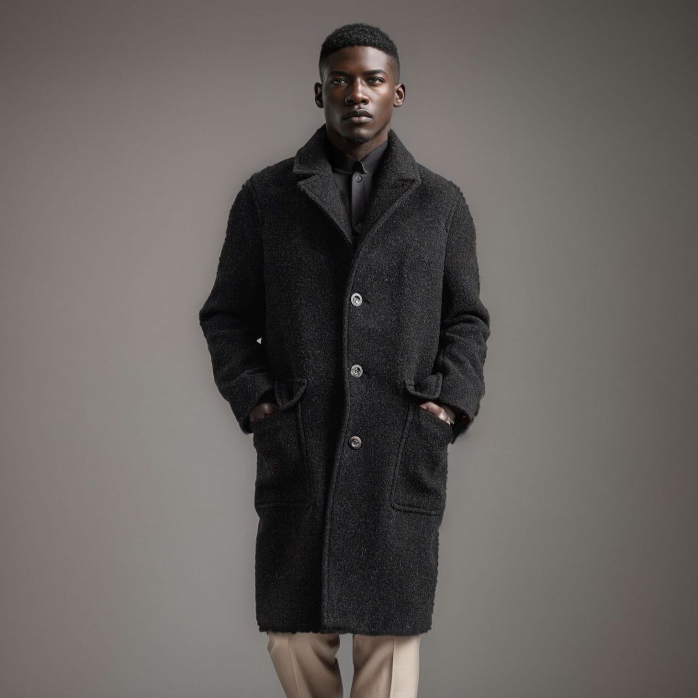 Men's wool coat with classic cut Skorter