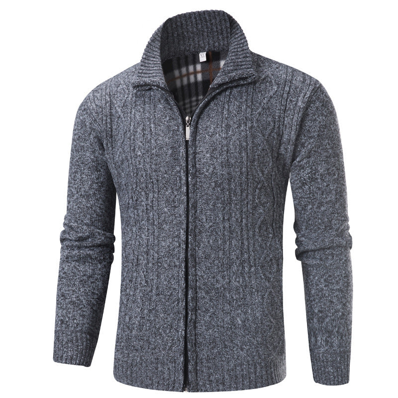 Men's stylish knit sweater with stand-up collar Skorter
