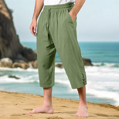 Luftiga sommarshorts för män med justerbar dragsko och sidofickor Skorter