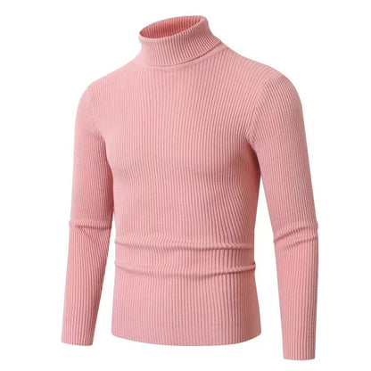 Men's Stand Collar Sweater made of Ribbed Knit Skorter