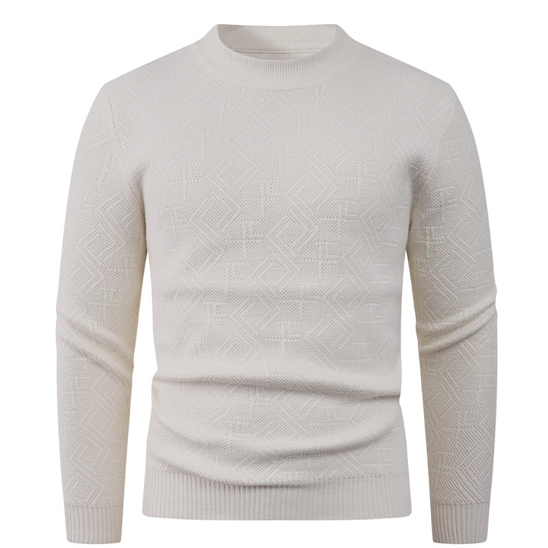 Men's Textured Crew Neck Sweater Skorter