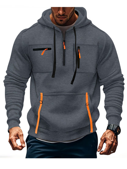 Men's stylish hoodie with functional zippered pockets Skorter
