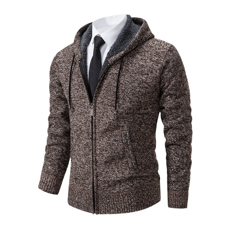 Men's cardigan with modern cut and practical zipper Skorter