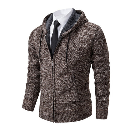 Men's cardigan with modern cut and practical zipper Skorter