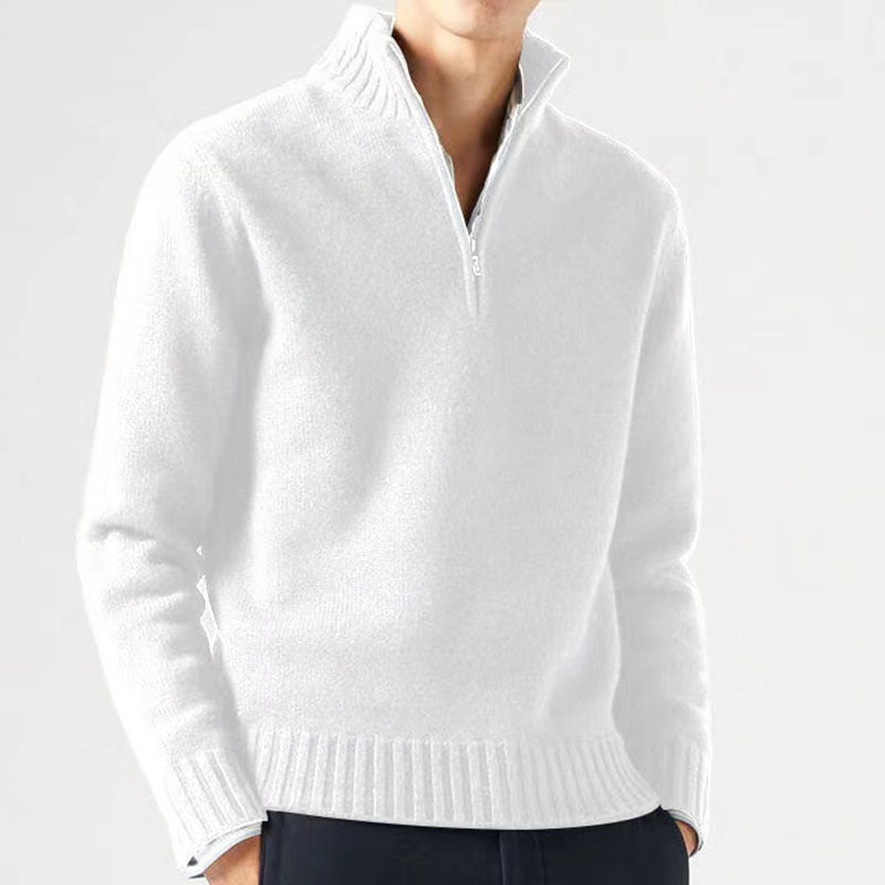 Men's sweater with high collar and modern zipper Skorter