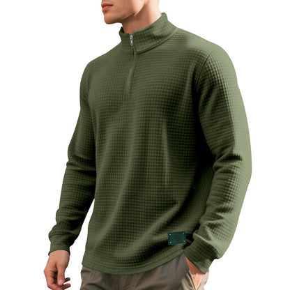 Men's sweater with textured design and high-collar Skorter
