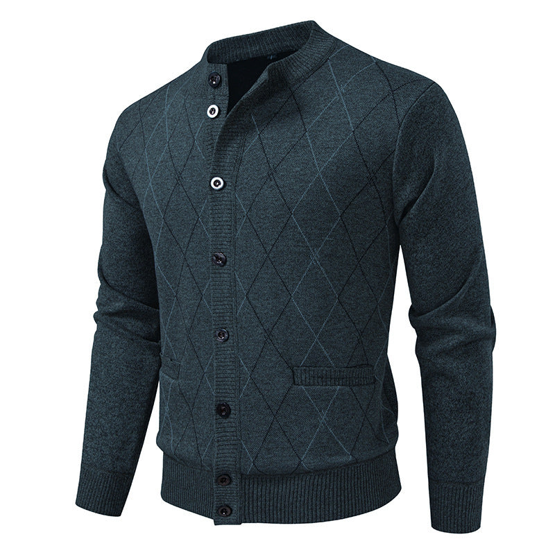 Men's cardigan with modern diamond pattern Skorter