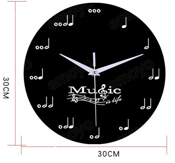 Skorter | Music notes wall decoration quiet round clock
