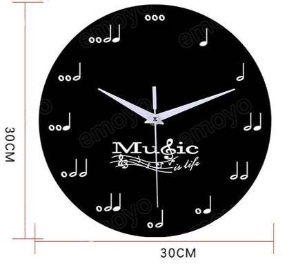 Skorter | Music notes wall decoration quiet round clock