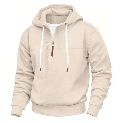 Men's sporty hoodie with half zip and elastic cuff Skorter