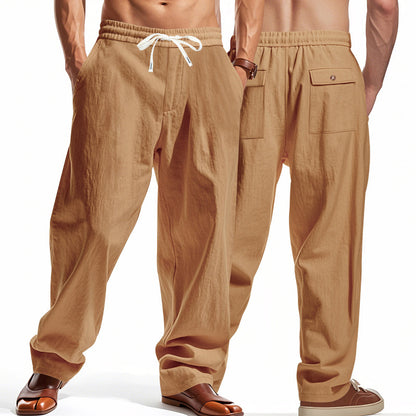 Men's airy leisure pants with elastic waistband and side pockets Skorter