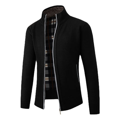 Herrkardigan med modern ståkrage och klassiskt innerfoder Skorter