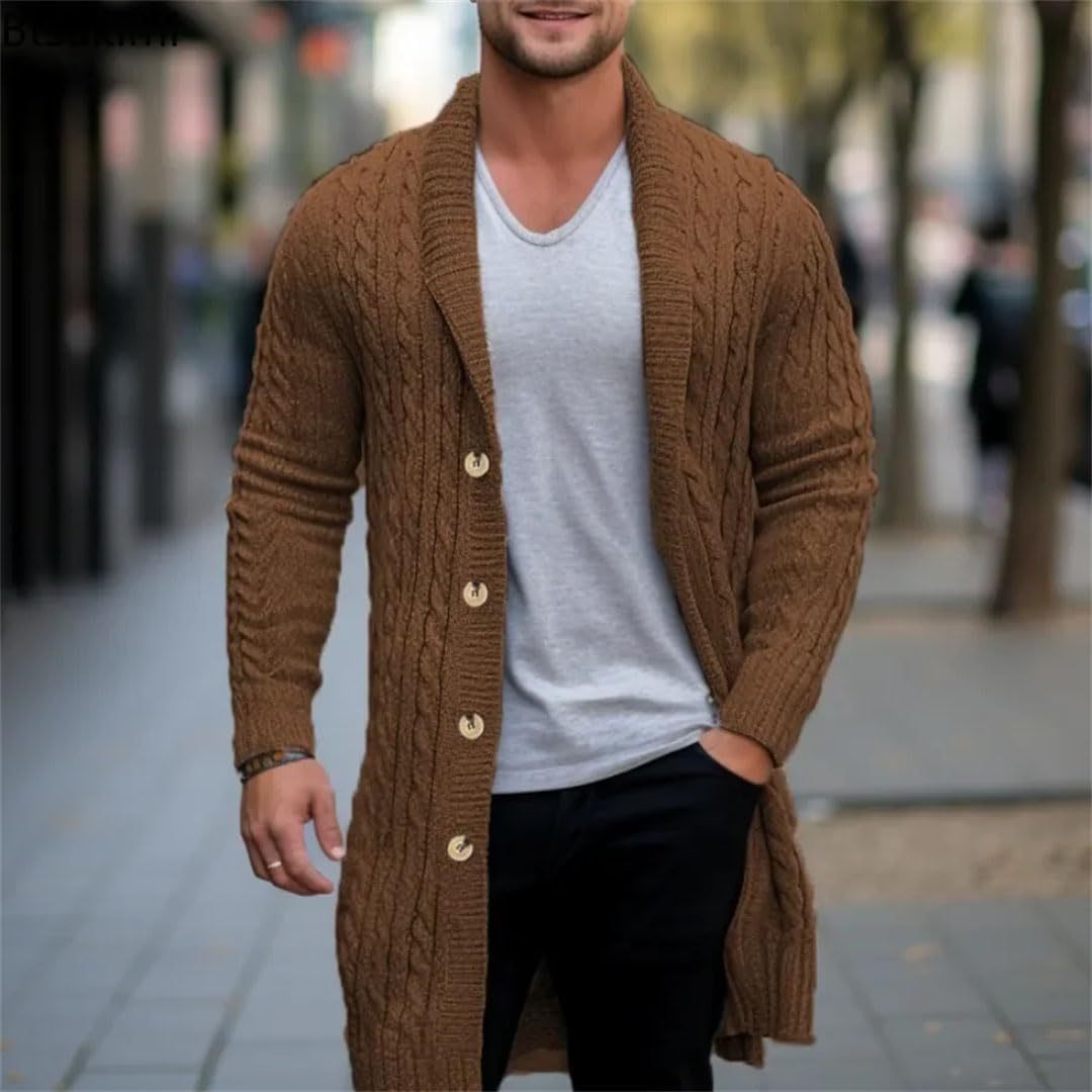 Men's cardigan with open design and button details Skorter