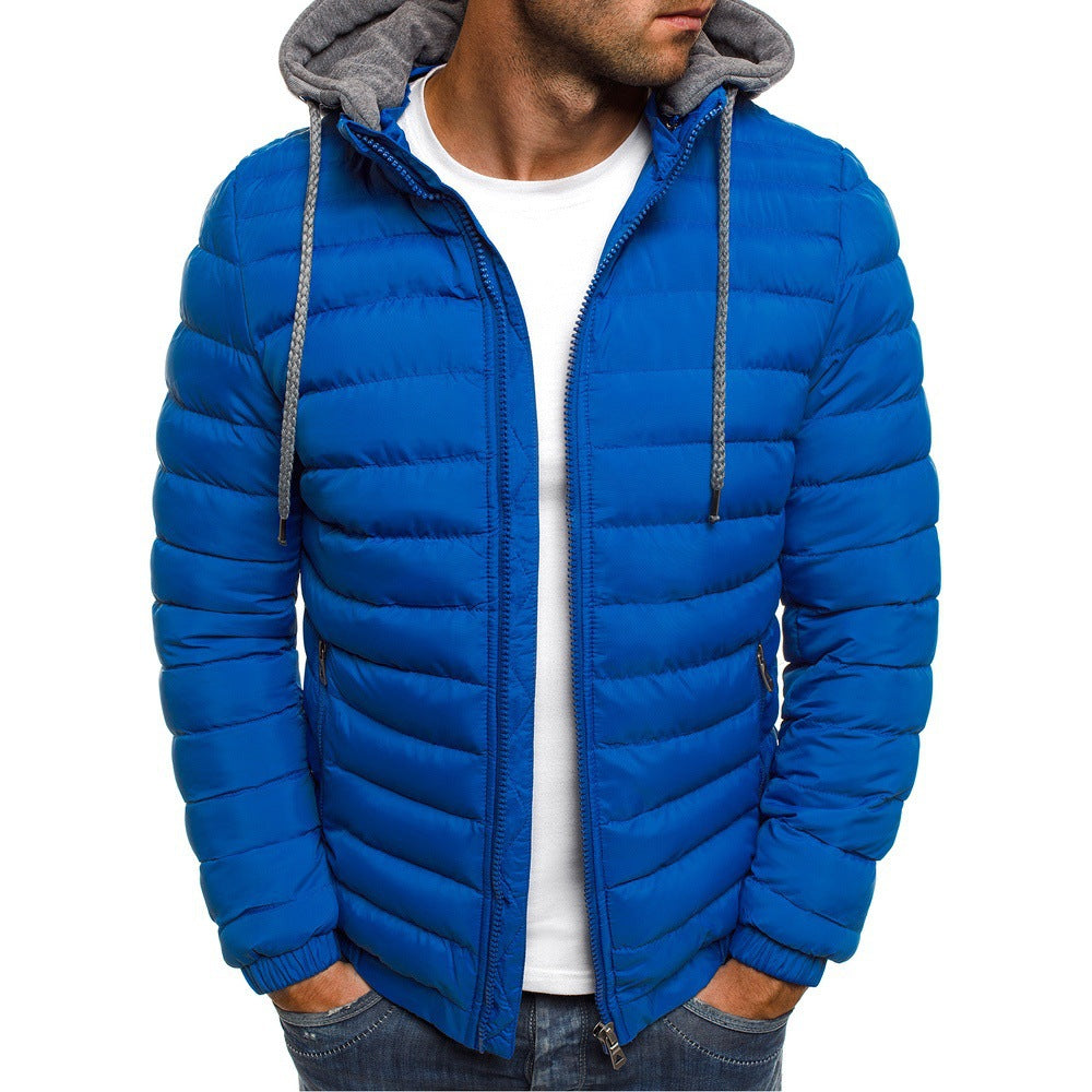 Men's padded transitional jacket with hood and sporty design Skorter