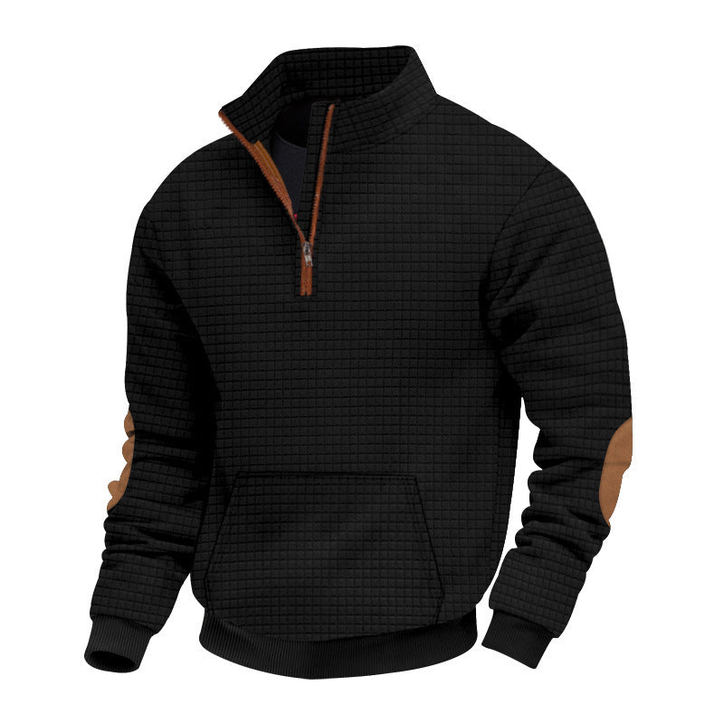 Men's stylish fleece pullover with stand-up collar and practical zipper Skorter