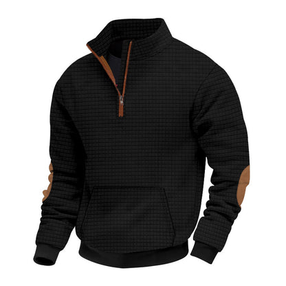 Men's stylish fleece pullover with stand-up collar and practical zipper Skorter