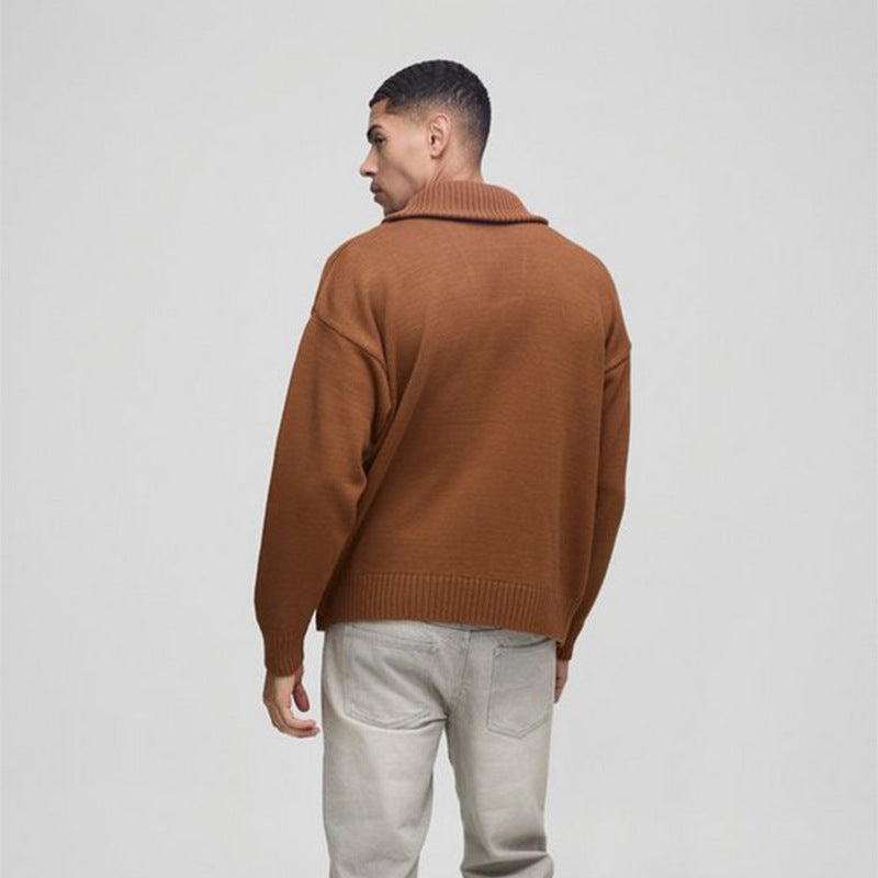 Men's sweater with short zipper Skorter