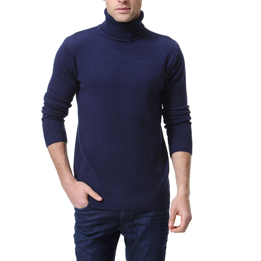 Men's turtleneck sweater made of fine cotton Skorter