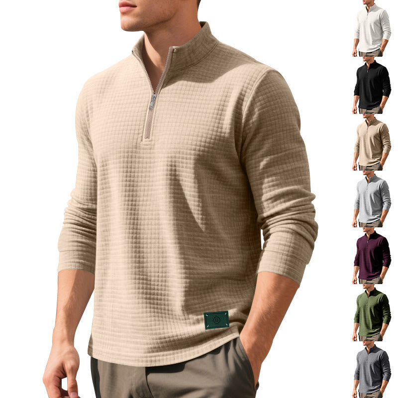Men's sweater with textured design and high-collar Skorter