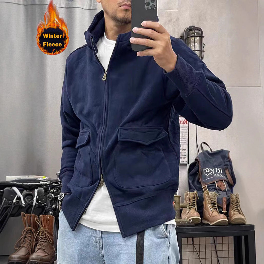 Men's warm fleece jacket with practical pockets and modern cut Skorter