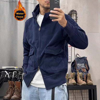 Men's warm fleece jacket with practical pockets and modern cut Skorter