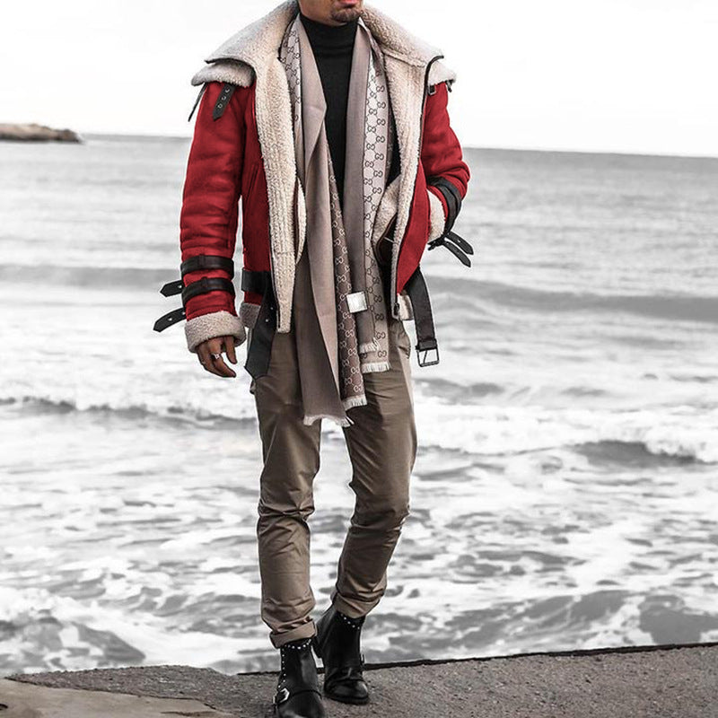 Herrbomberjacka med lyxigt fuskpälsfoder och moderna detaljer Skorter