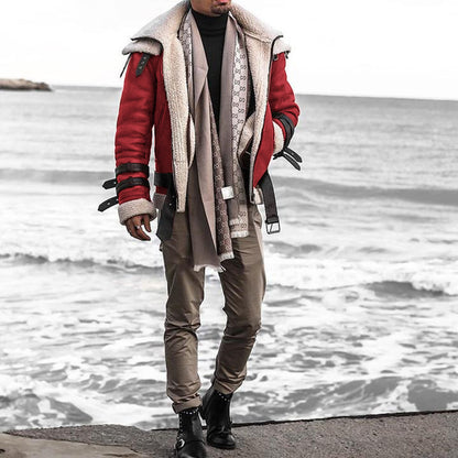 Herrbomberjacka med lyxigt fuskpälsfoder och moderna detaljer Skorter