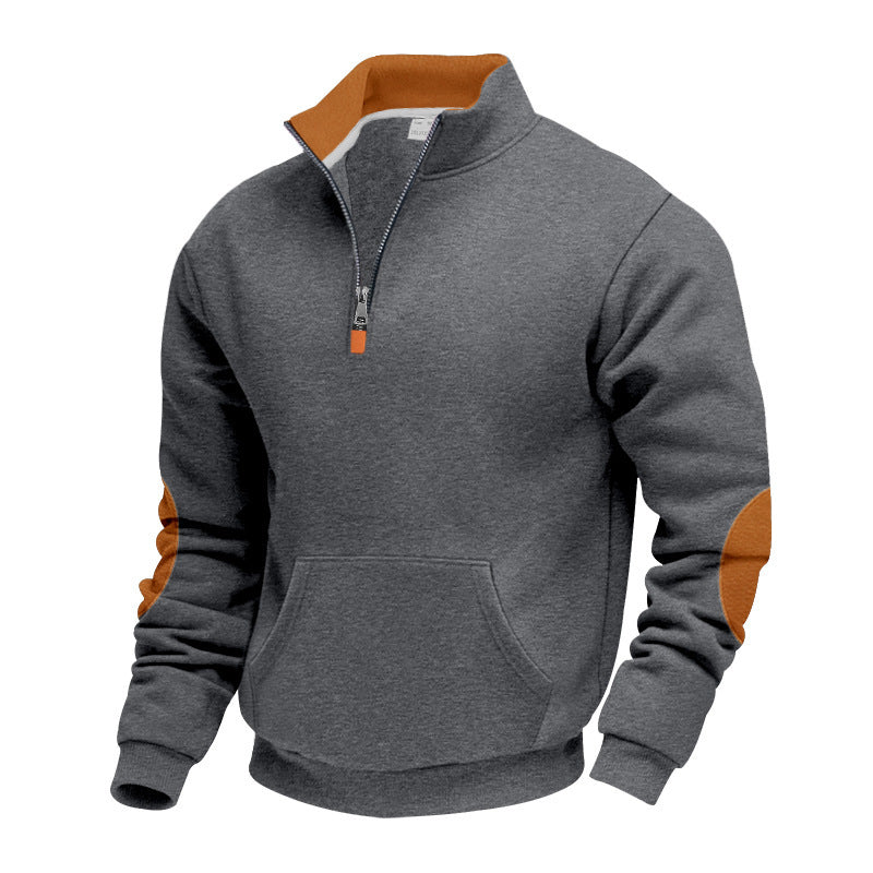 Men's sweater with high collar and trendy zipper Skorter