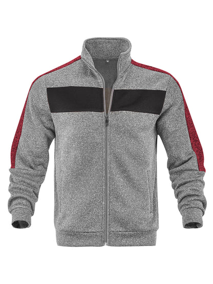 Men's sporty fleece jacket with high collar and reflective accents Skorter