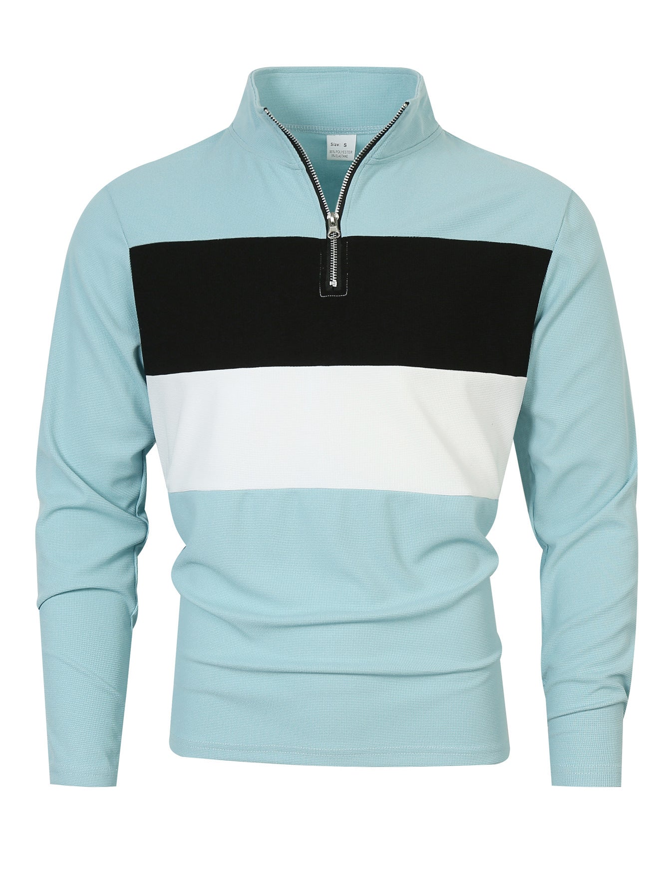 Men's stylish sweater with zipper and color block design Skorter
