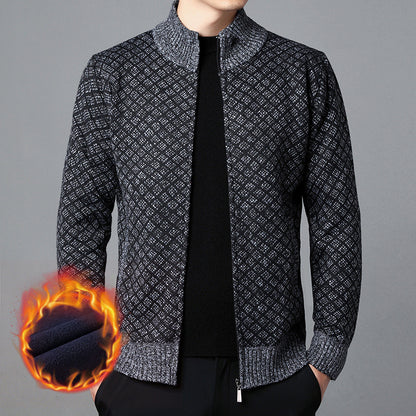 Herrkofta med hög krage och innovativt mönster Skorter