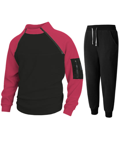 Men's sporty top with functional zipper and comfortable jogging pants Skorter