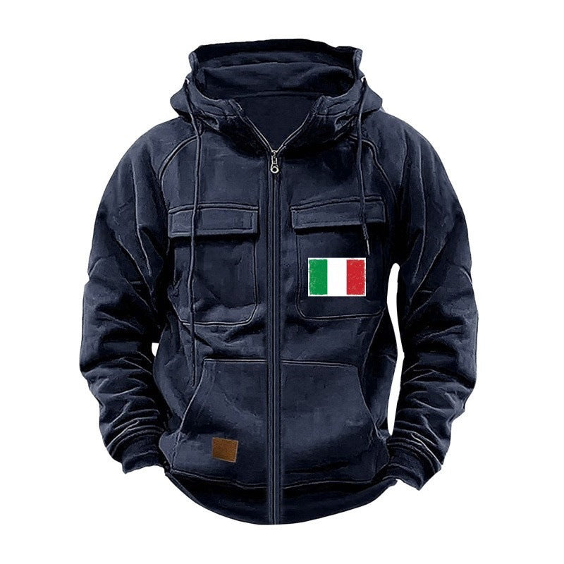 Men's stylish hoodie jacket with practical pockets and adjustable collar Skorter
