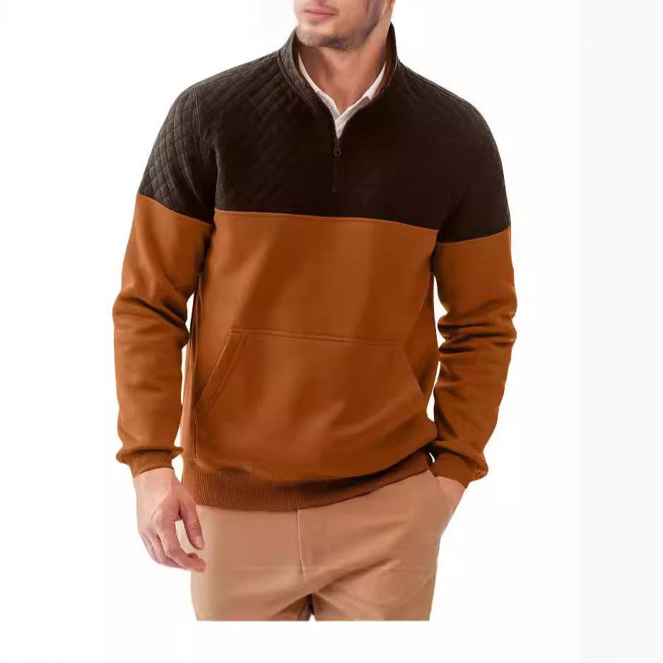 Men's sporty pullover with stand-up collar and pockets Skorter