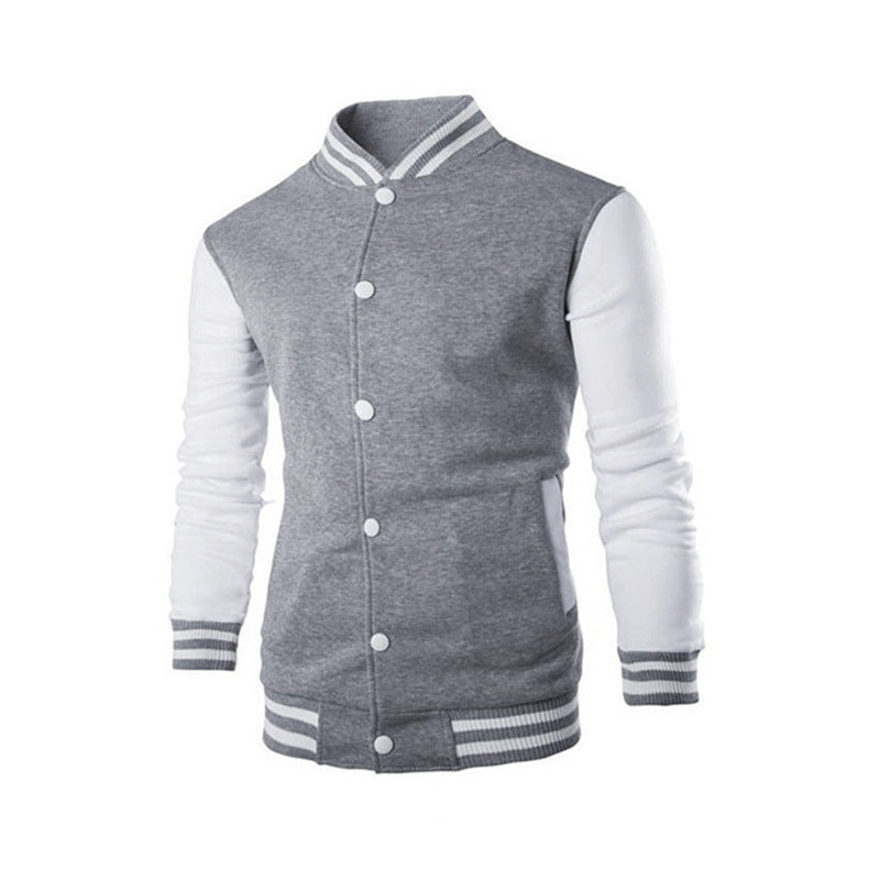 Men's varsity jacket with contrasting sleeves and sporty details Skorter