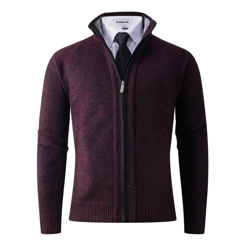 Men's stylish cardigan with high collar and practical pockets Skorter