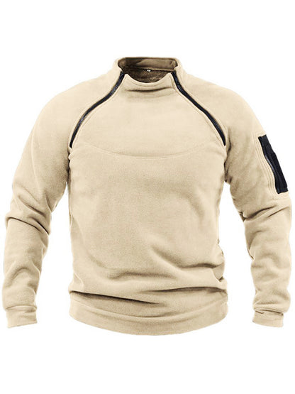 Men's thermal fleece pullover with high collar and practical pockets Skorter