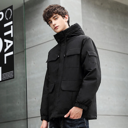 Men's weatherproof utility jacket with hood and pockets Skorter